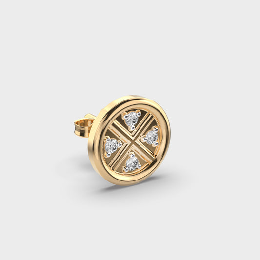Sparkling Circlet Men Diamond Ear Studs