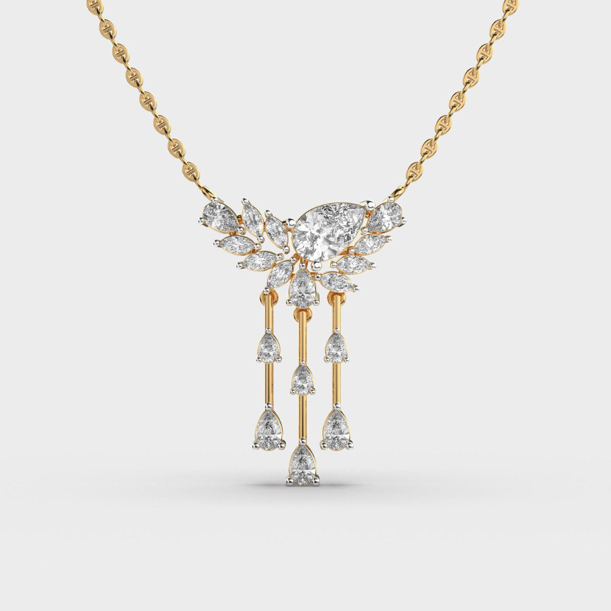 Mayura Pear Cut Diamond Necklace 