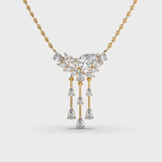 Mayura Pear Cut Diamond Necklace 