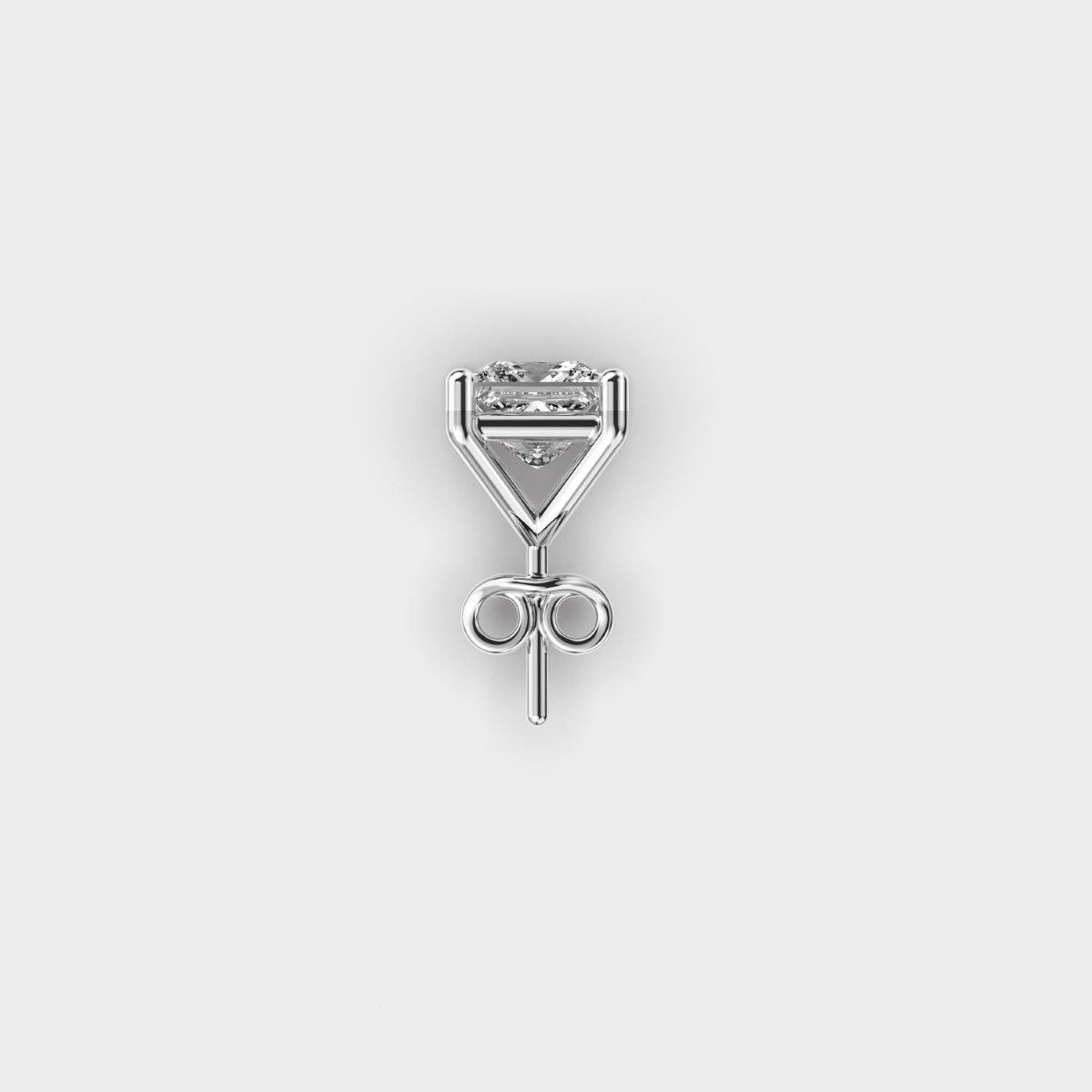 Statement Princess Cut Diamond Stud