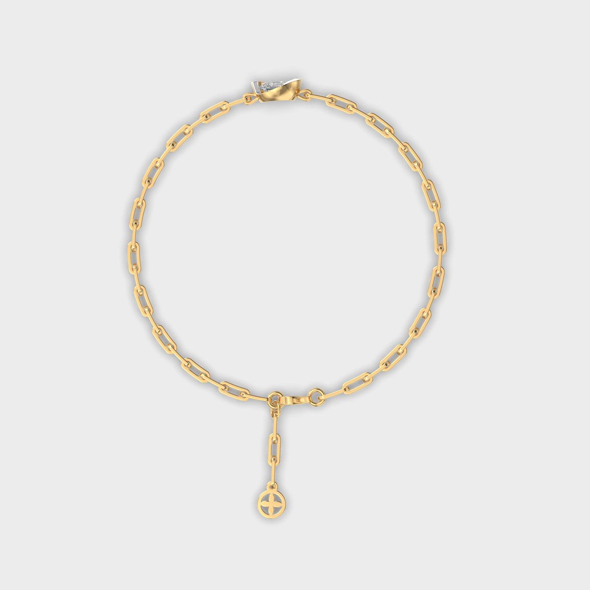 Bezel Oval Link Diamond Bracelet