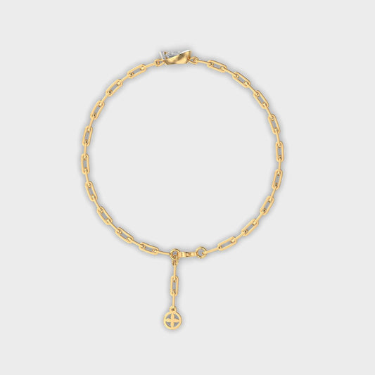 Bezel Oval Link Diamond Bracelet