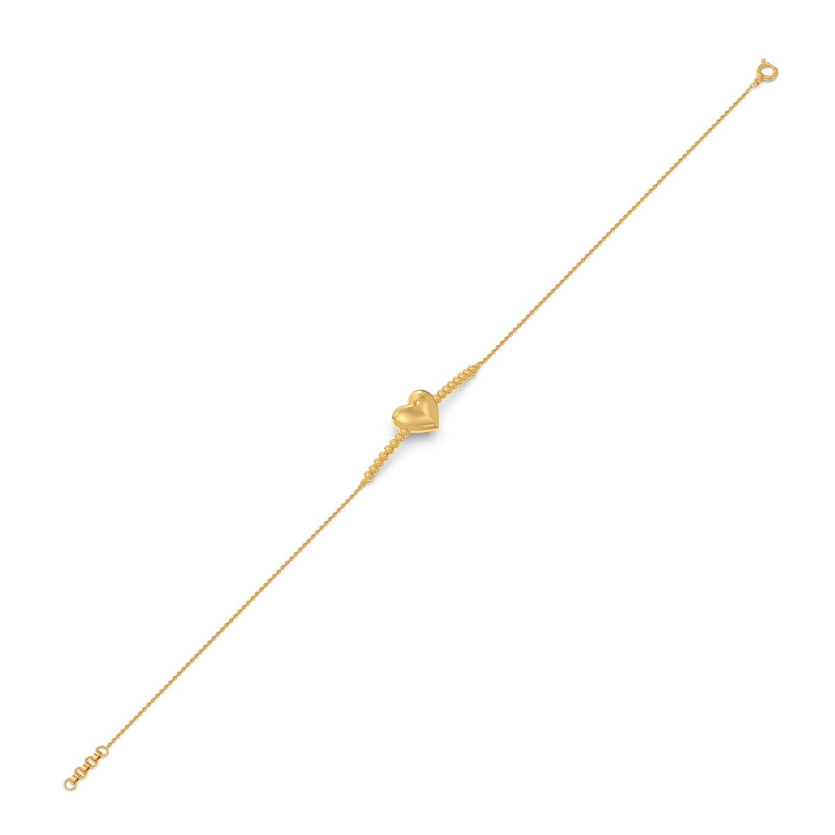 Heart Plain Gold Chain Bracelet