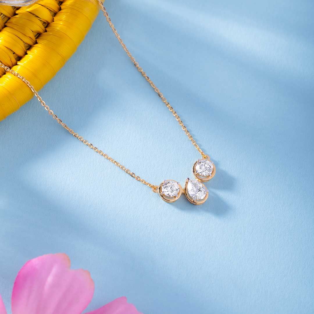 Beauty of Three Diamond Necklace