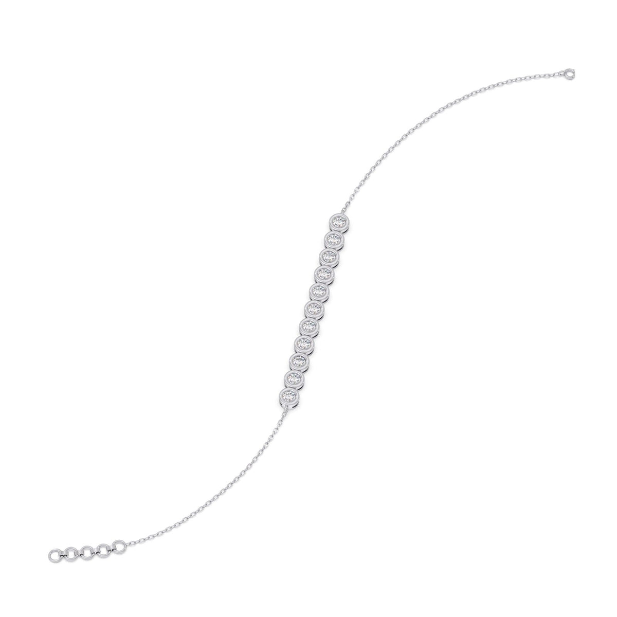 Linear Round Diamond Chain Bracelet