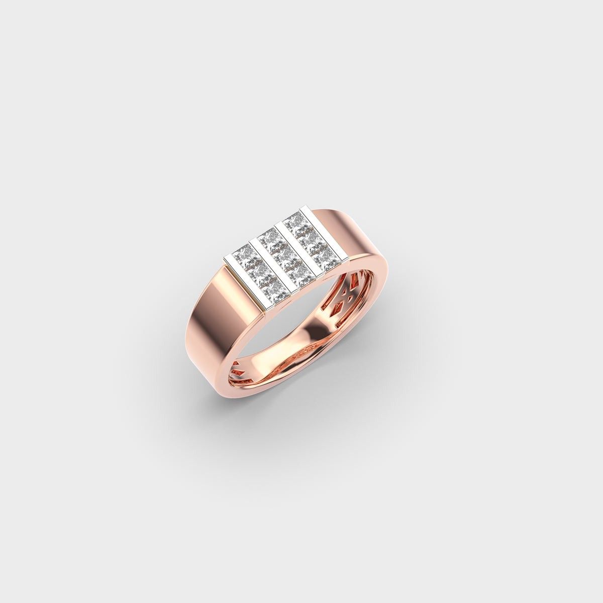 Knight Arc Round Diamond Ring - View 3